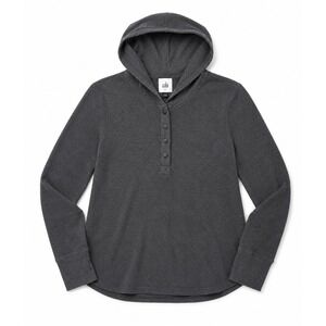 Cabi Snap Button Hoodie Womens Small Gray Hooded Pullover Sweatshirt 4638